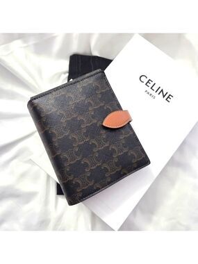 Limited Edition Authentic Celine Triomphe Travel Wallet Comb Brush Mirror Set